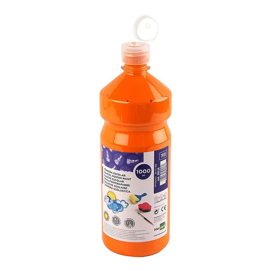 Témpera líquida Liderpaper 1000 ml taronja