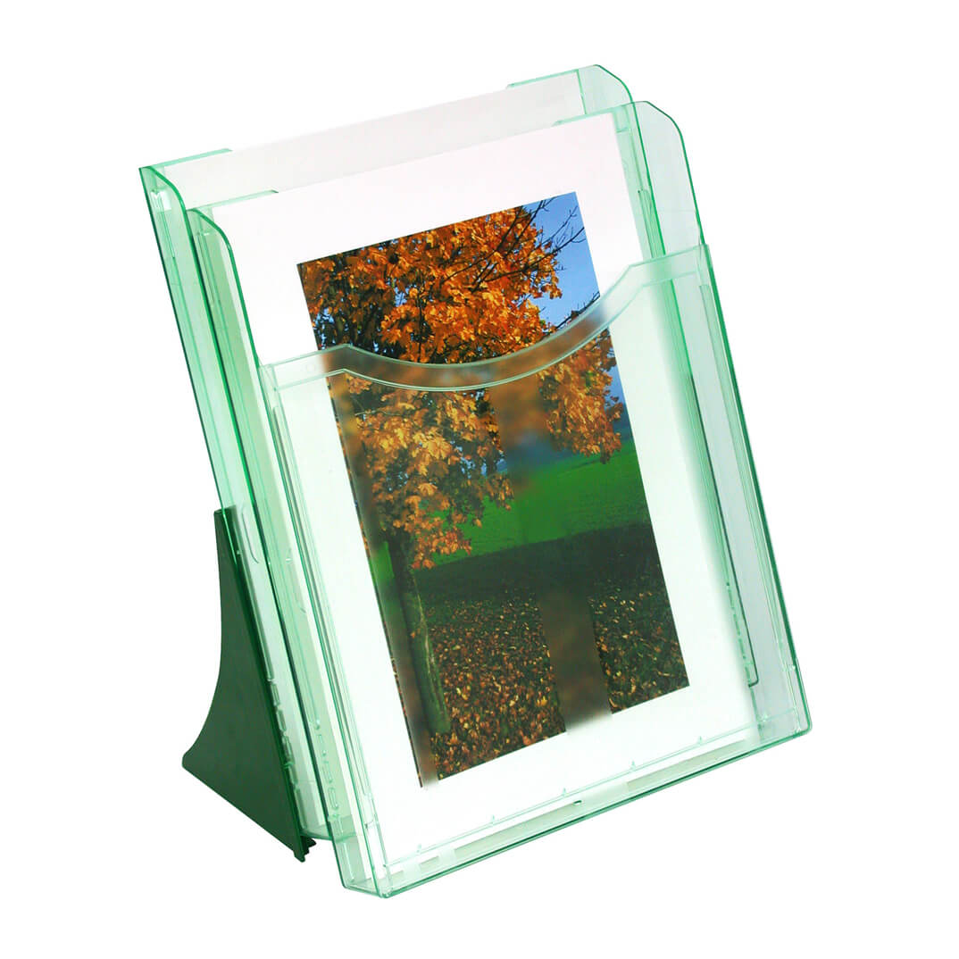 Expositor archiplay A4 vertical 2 compartime. verd