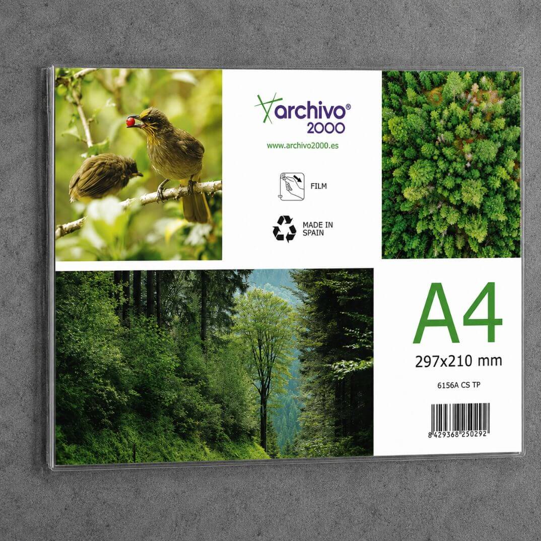 Expositor de pared adhesivo A4 horizontal