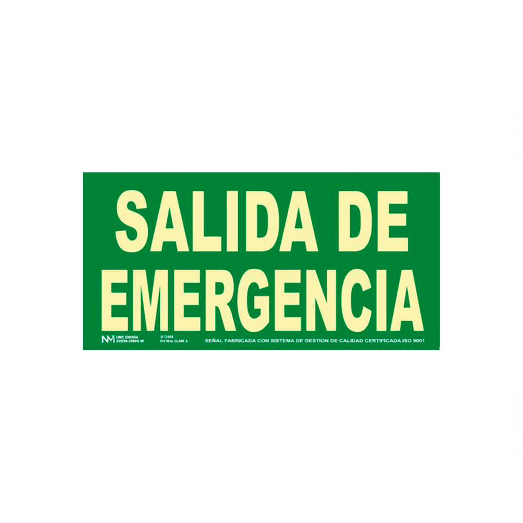 Senyal PVC "Salida de Emergencia" Homologada