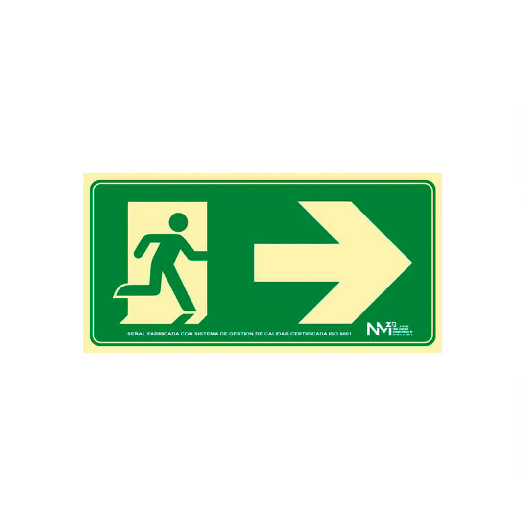 Señal PVC "Salida de Emergencia Derecha"