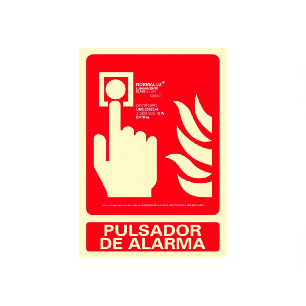 Señal PVC A4 "Pulsador de Alarma"