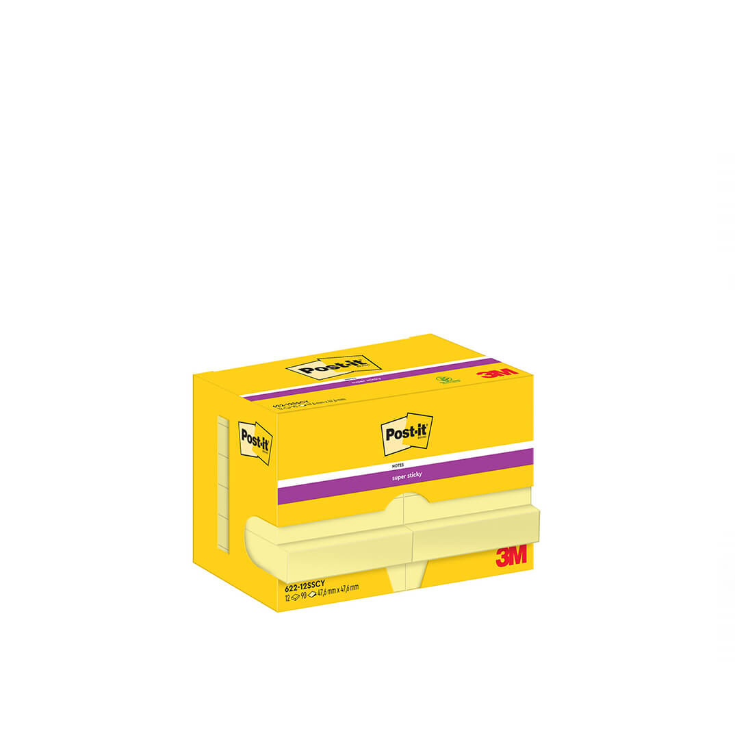 12 blocs POST-IT® Super Sticky 47,6x47,6