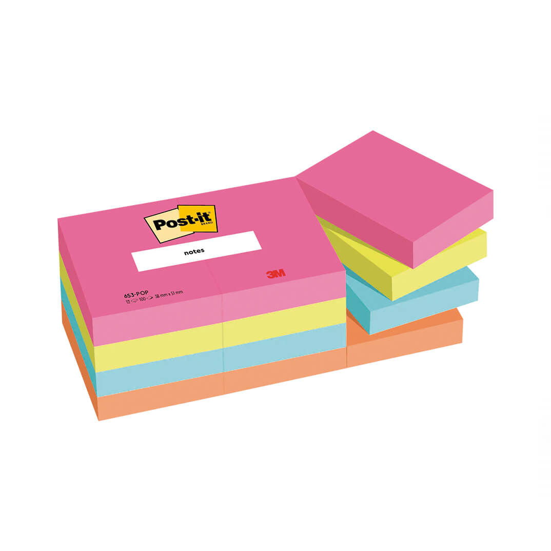 12 blocs POST-IT® Super Sticky Poptimistic 38x51