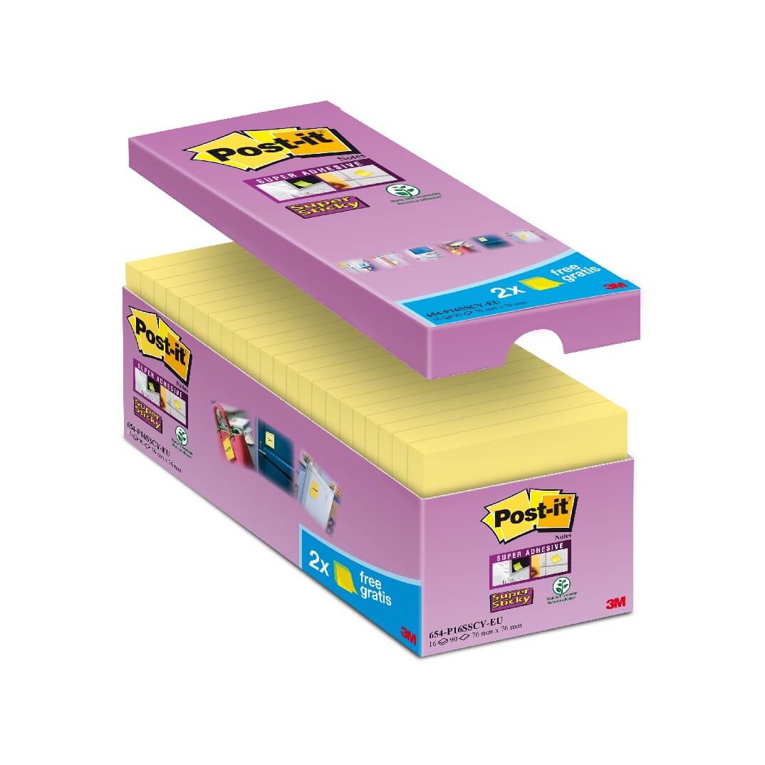POST-IT® Super Sticky Notas pack ahorro 16 blocs