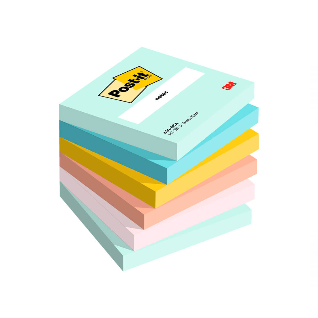 6 blocs POST-IT® Super Sticky Beachside 76x76