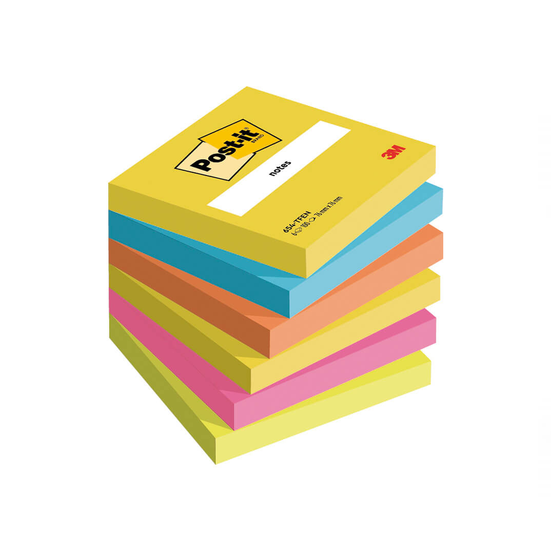 Pack 6 POST-IT® 654 Gama energía 76x76