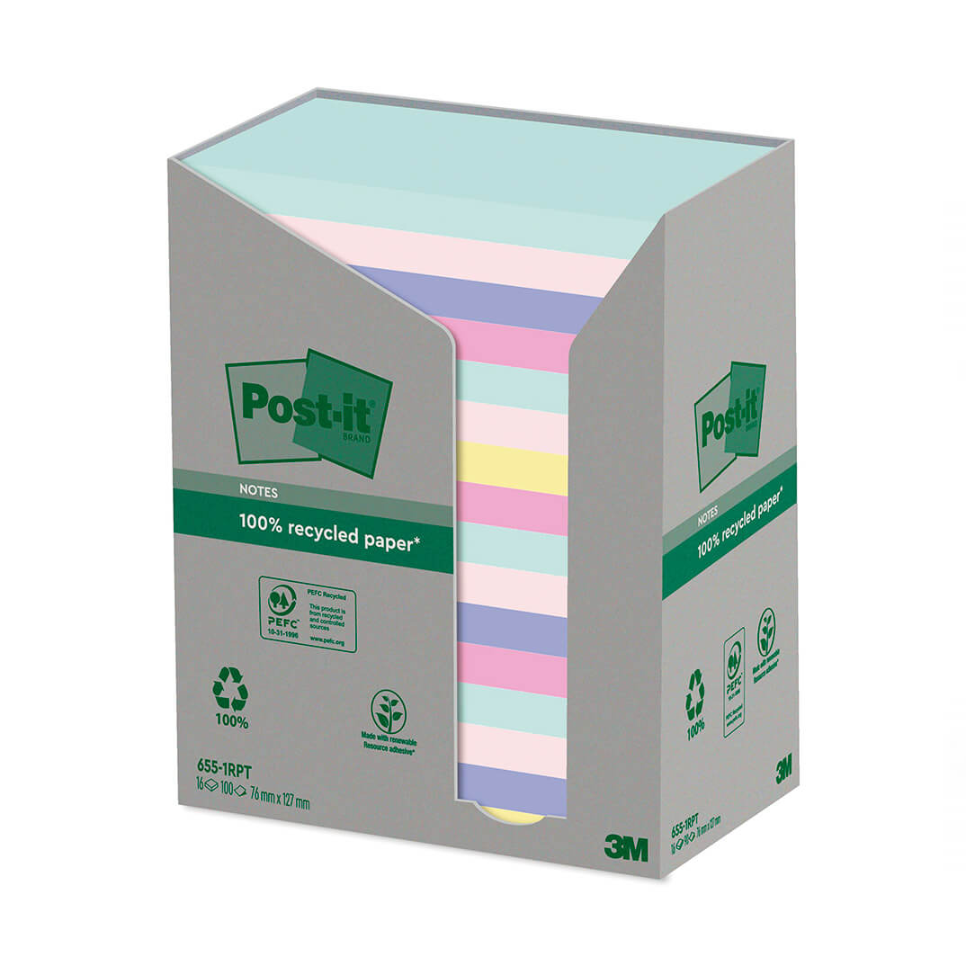 Pack 16 blocs POST-IT® reciclats colors assortits