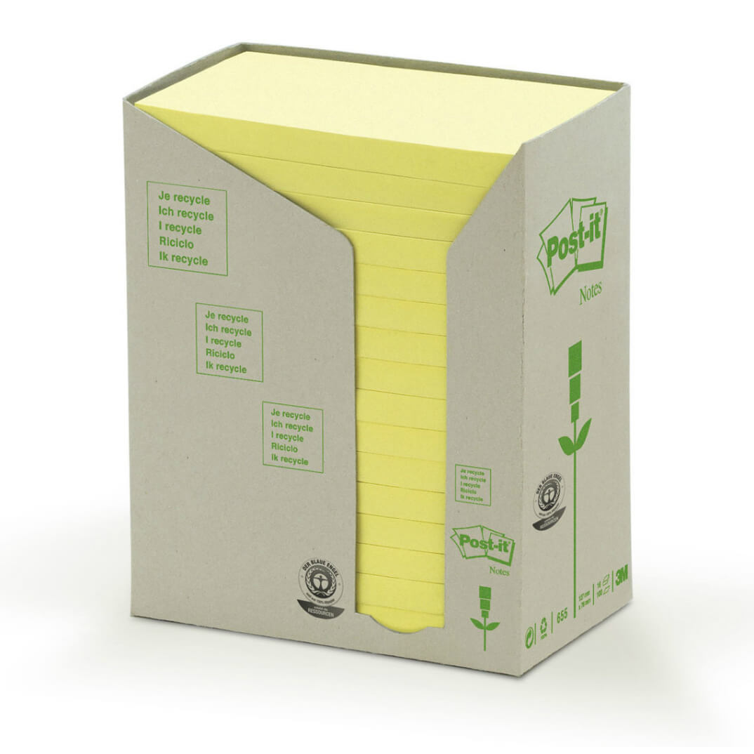 Pack 16 blocs POST-IT® reciclats grocs 76x127
