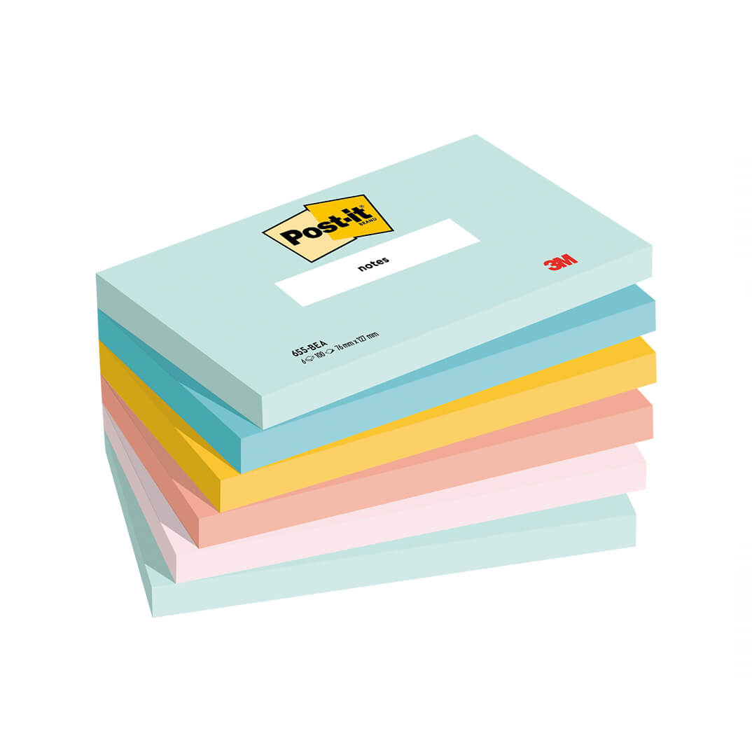 6 blocs POST-IT® Super Sticky Beachside 76x127