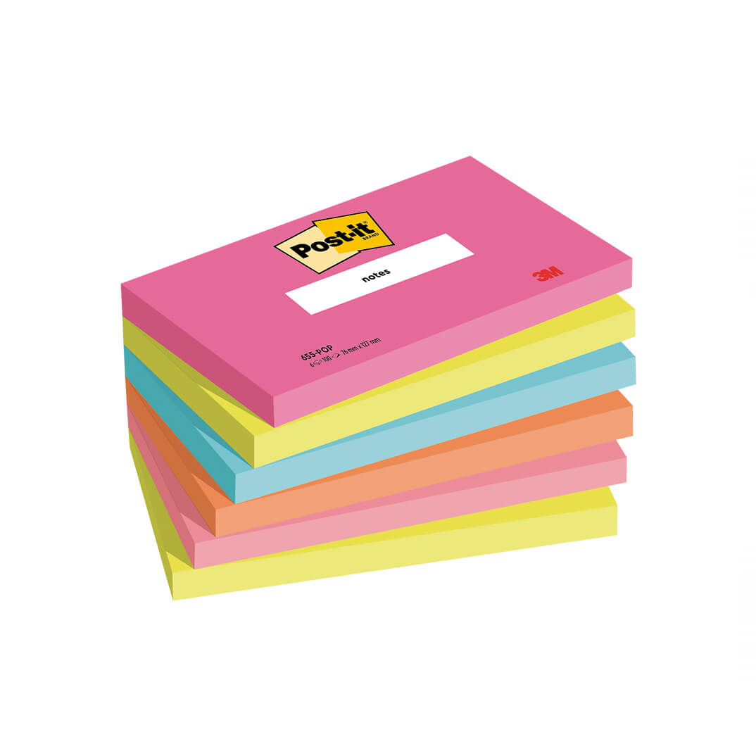 6 blocs POST-IT® Super Sticky Poptimistic 76x127