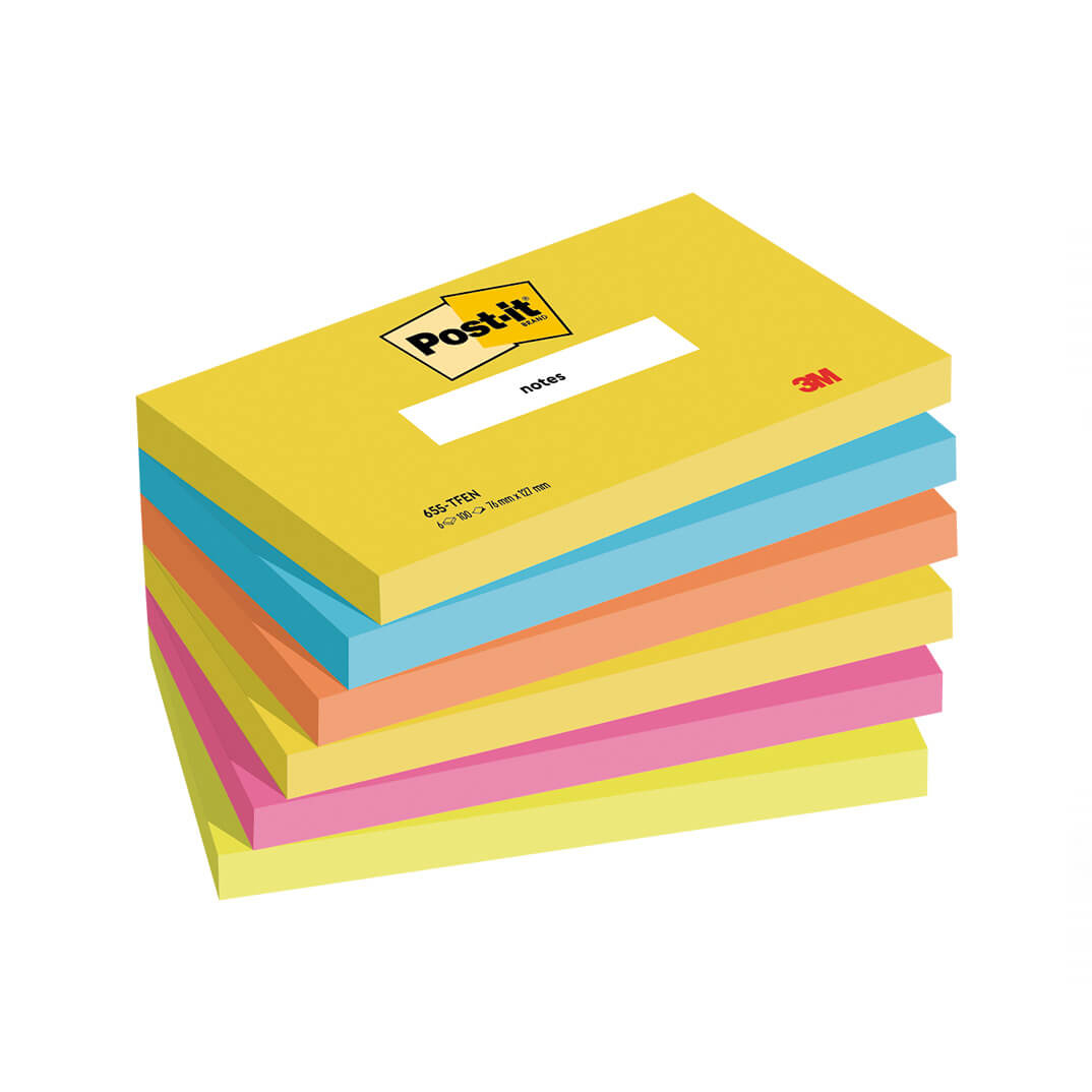 6 blocs POST-IT® 655 Gama Energía 76x127