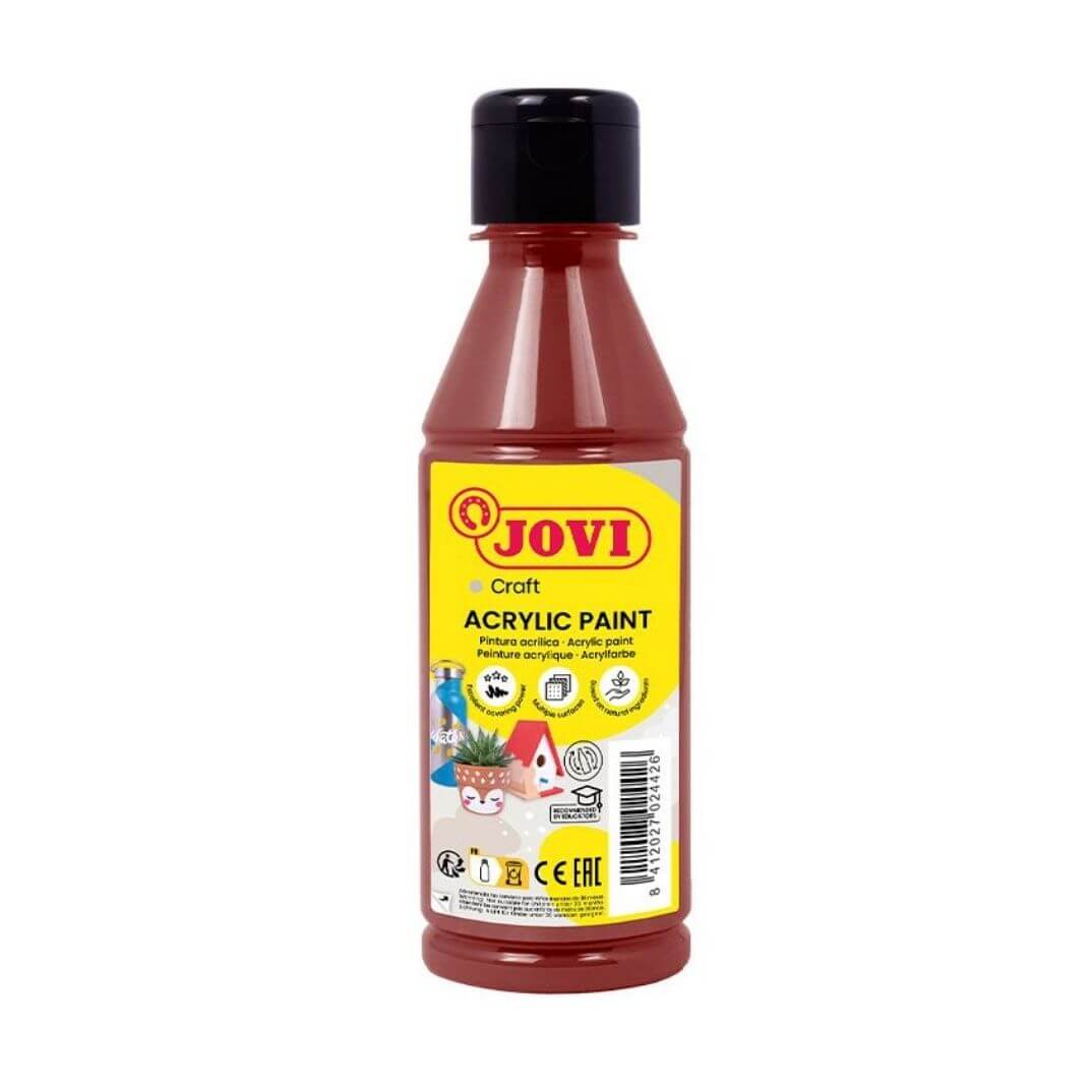 Ampolla pintura acrílica color marró Jovi 250ml