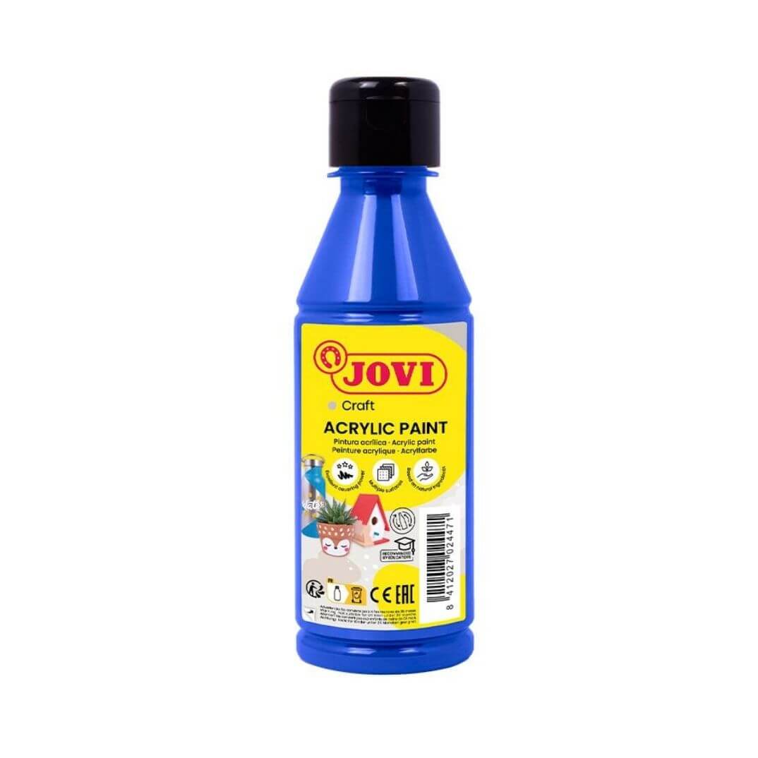 Botella pintura acrílica azul oscuro Jovi 250ml