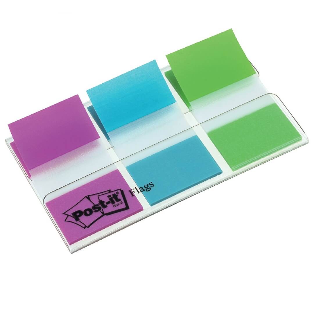 POST-IT® Index verde, azul y violeta. Disp. funda