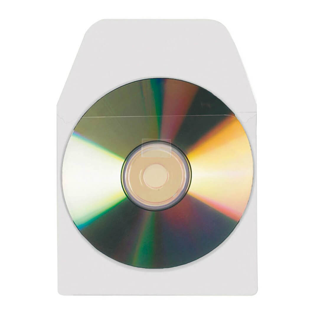 Funda de plàstic autoadhesiva 3L per CD 100u