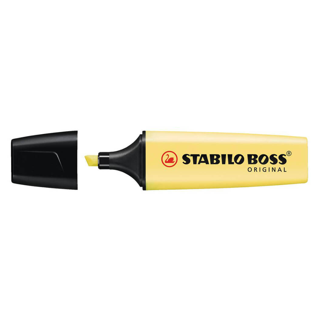 Marcador Stabilo Boss original pastel amarillo