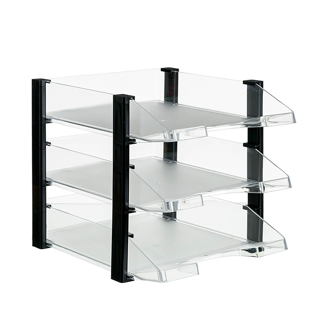 Set de 3 bandejas Jumbo rack transparentes