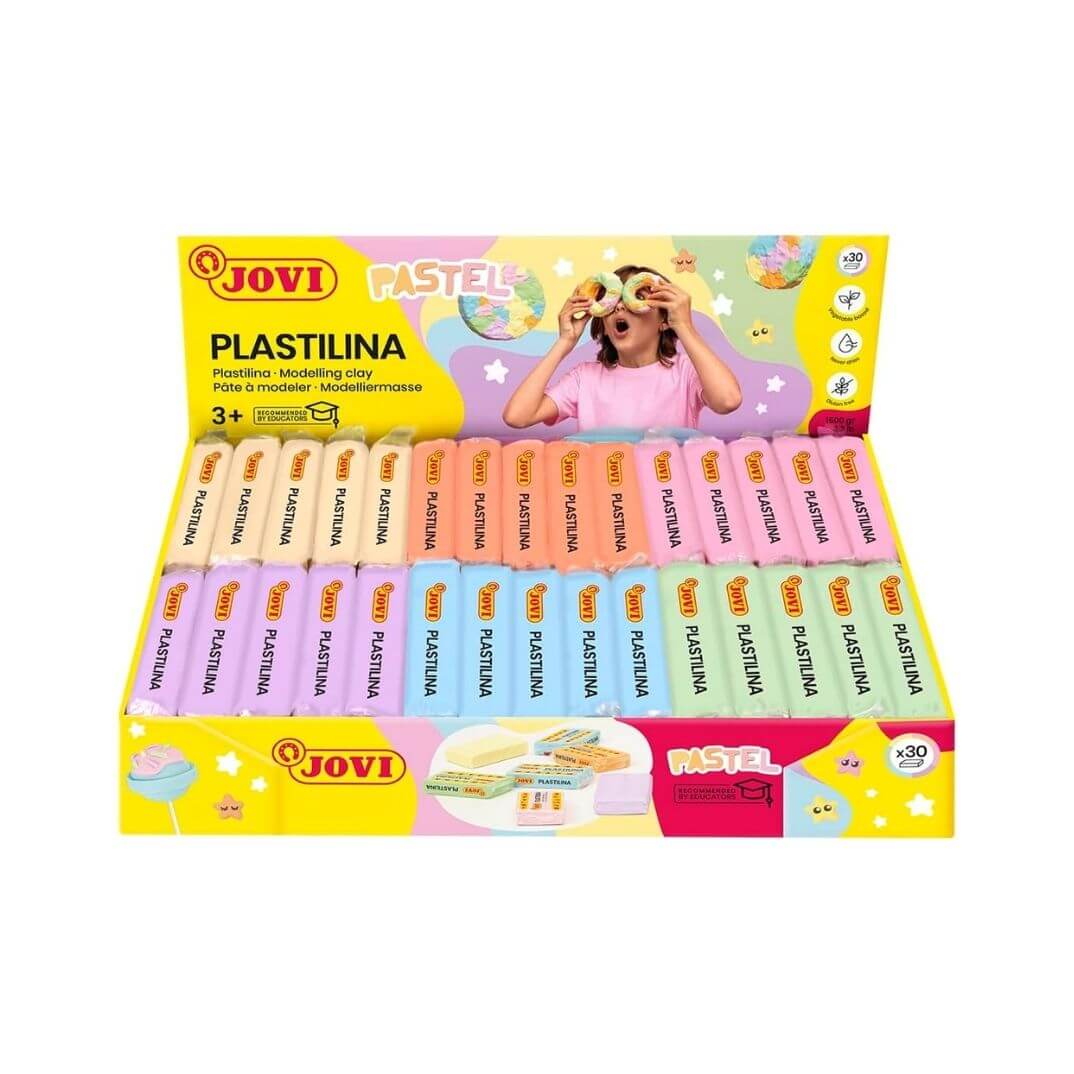30 pastillas plastilina 50g color pastel Jovi