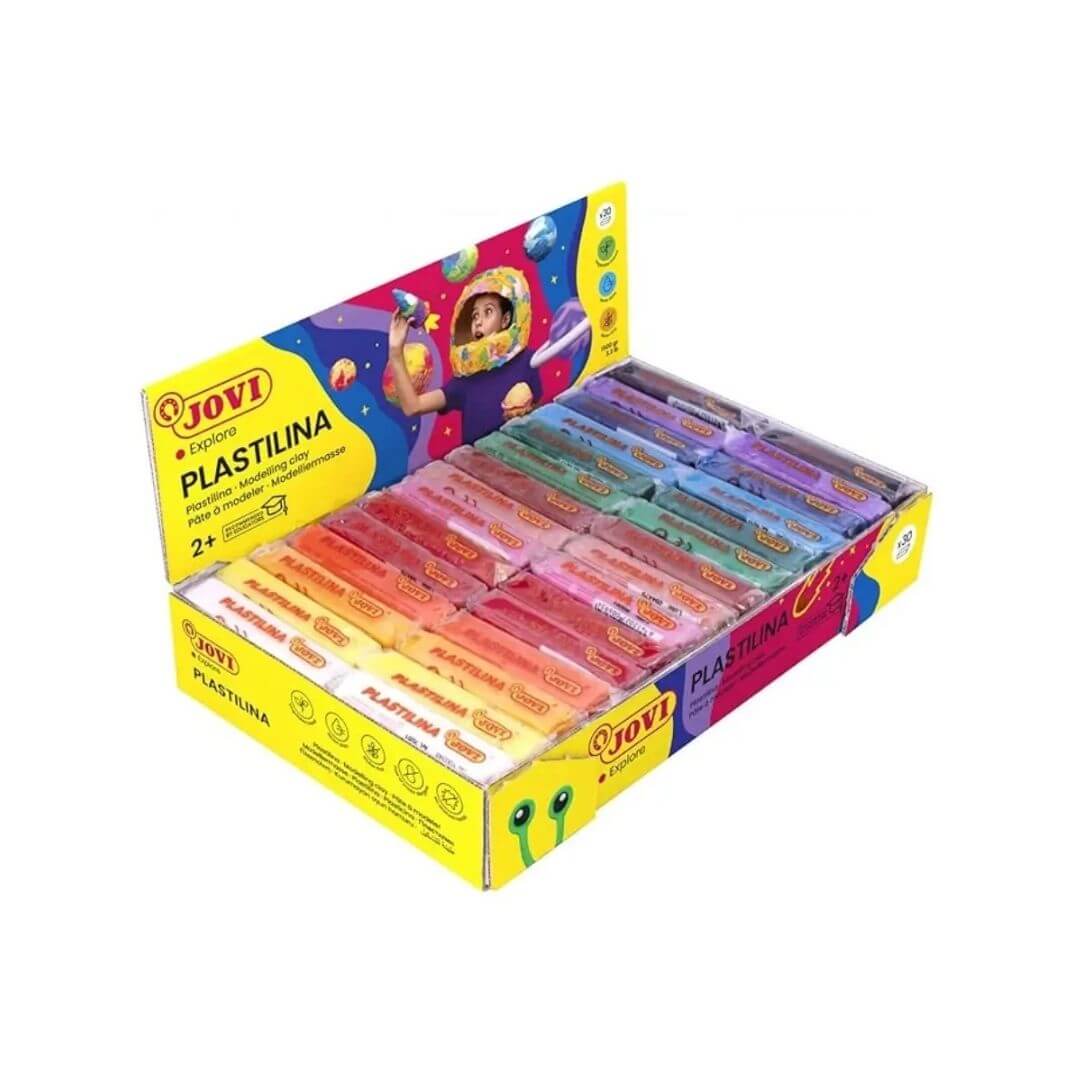 Caja 30 plasilina Jovi colores surtidos (2x15color