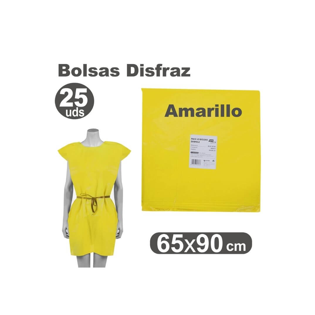 Pack 25 bosses de disfresses 65 x 90cm groc