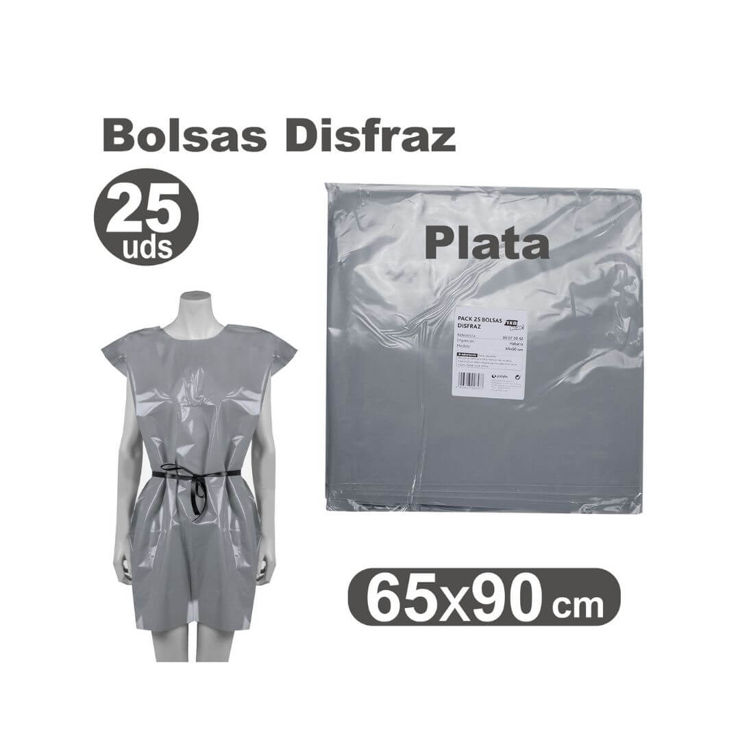 Pack 25 bosses de disfresses 65 x 90cm plata