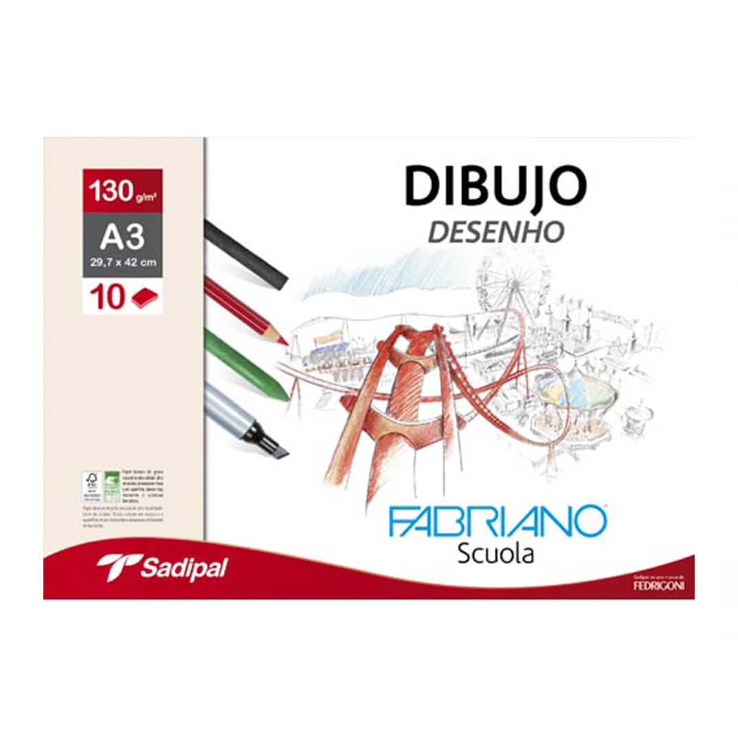 Papel de dibujo A3 130g 10 hojas