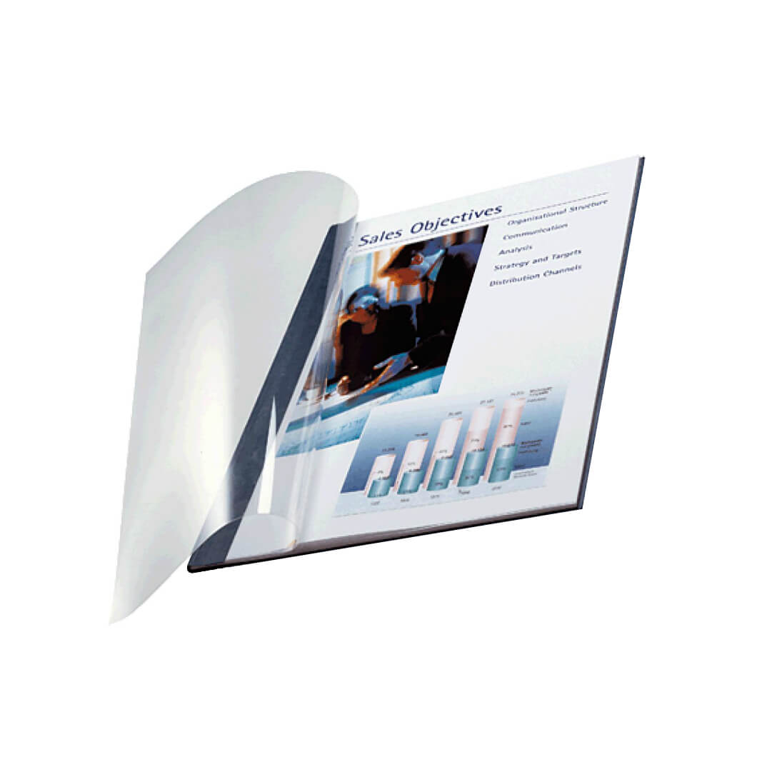 Pack 10 tapas Leitz flexible transp.10.5mm azul