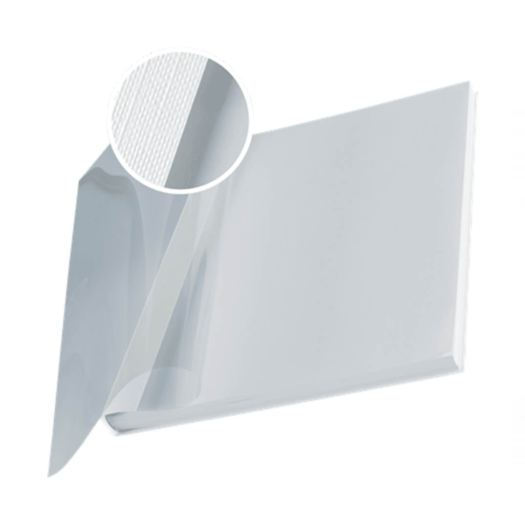 Pack 10 tapas Leitz flexible transp.14mm blanco