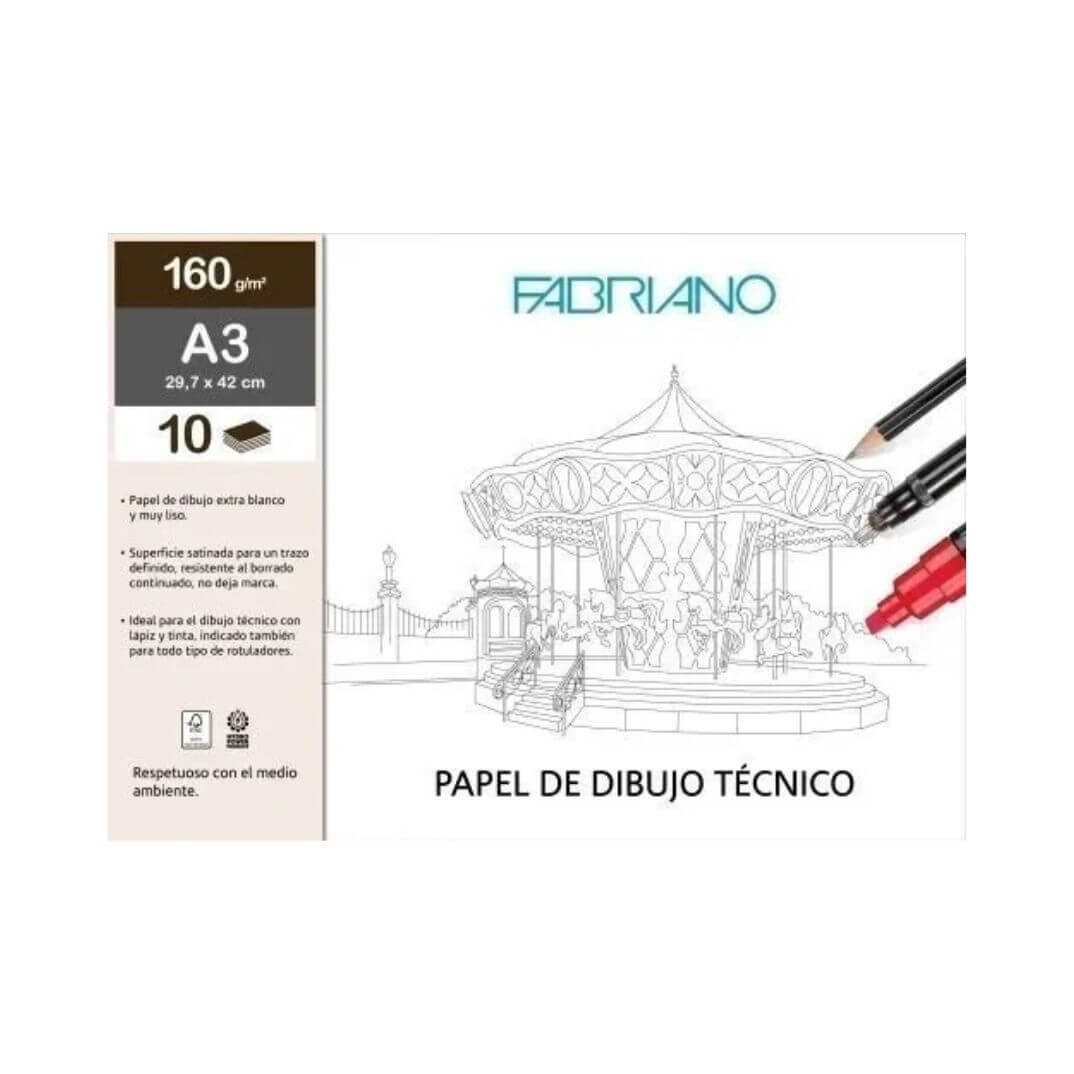 Minipack10F dibuix lineal Fabriano A3