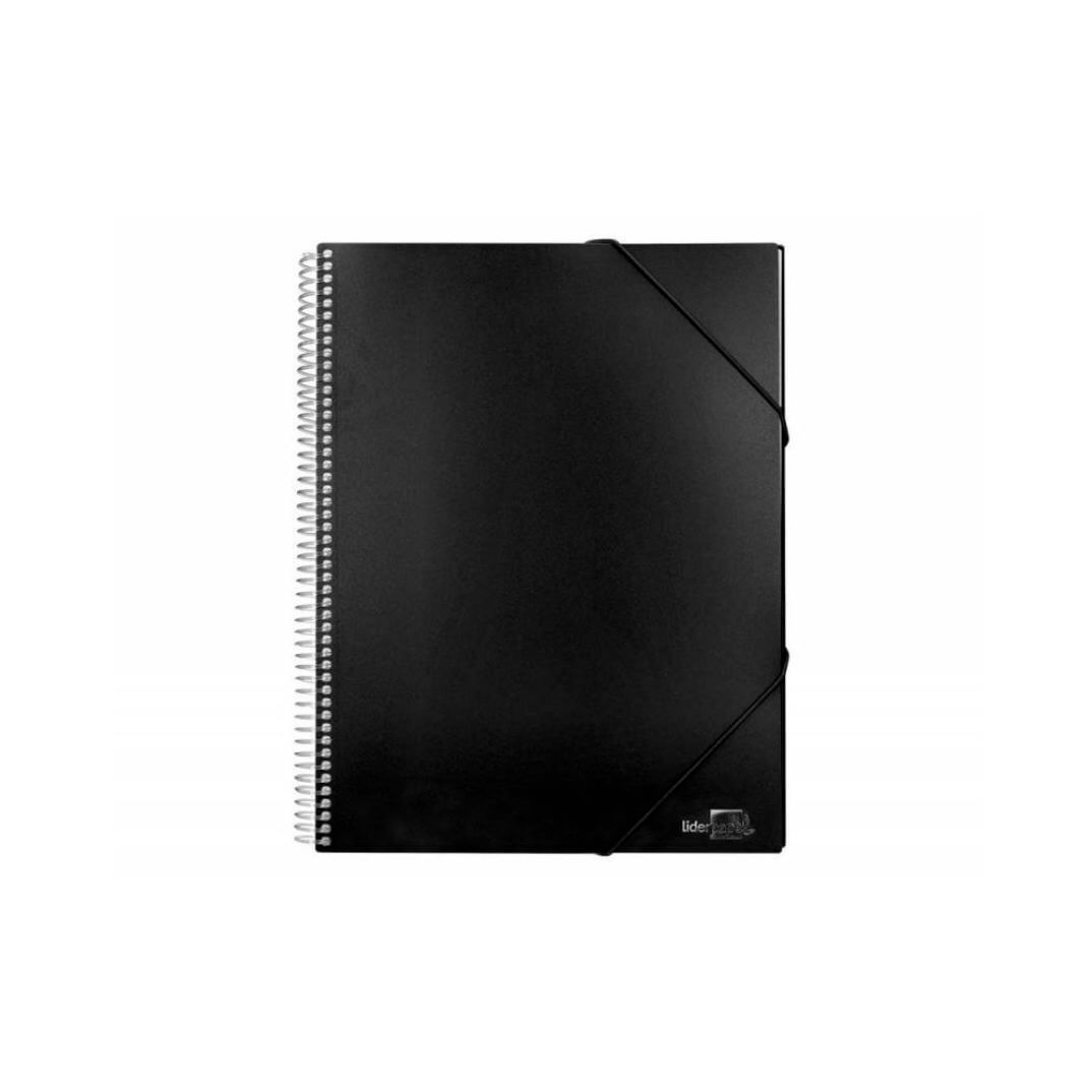 Carpeta espiral A4 amb 30 fundes negra