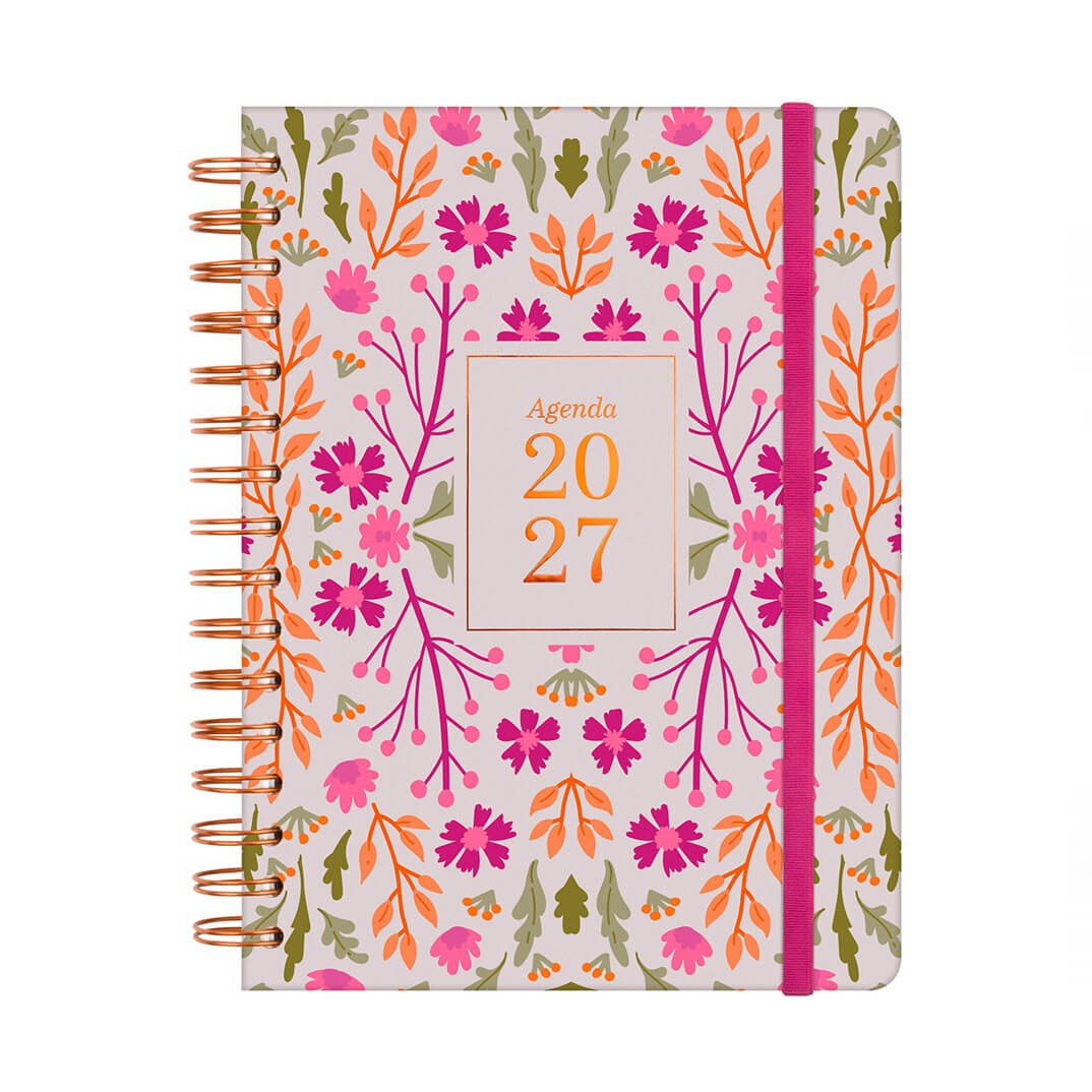 Agenda Finocam You Diseños D/P "Hojas" Catalán