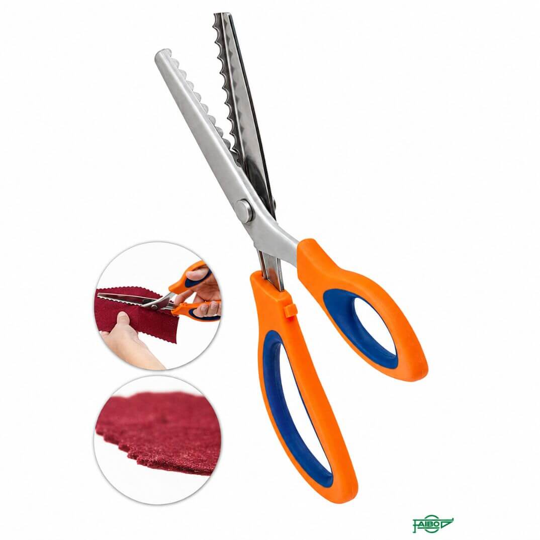 Tijeras dentadas para fieltro forma ondas 24 cm