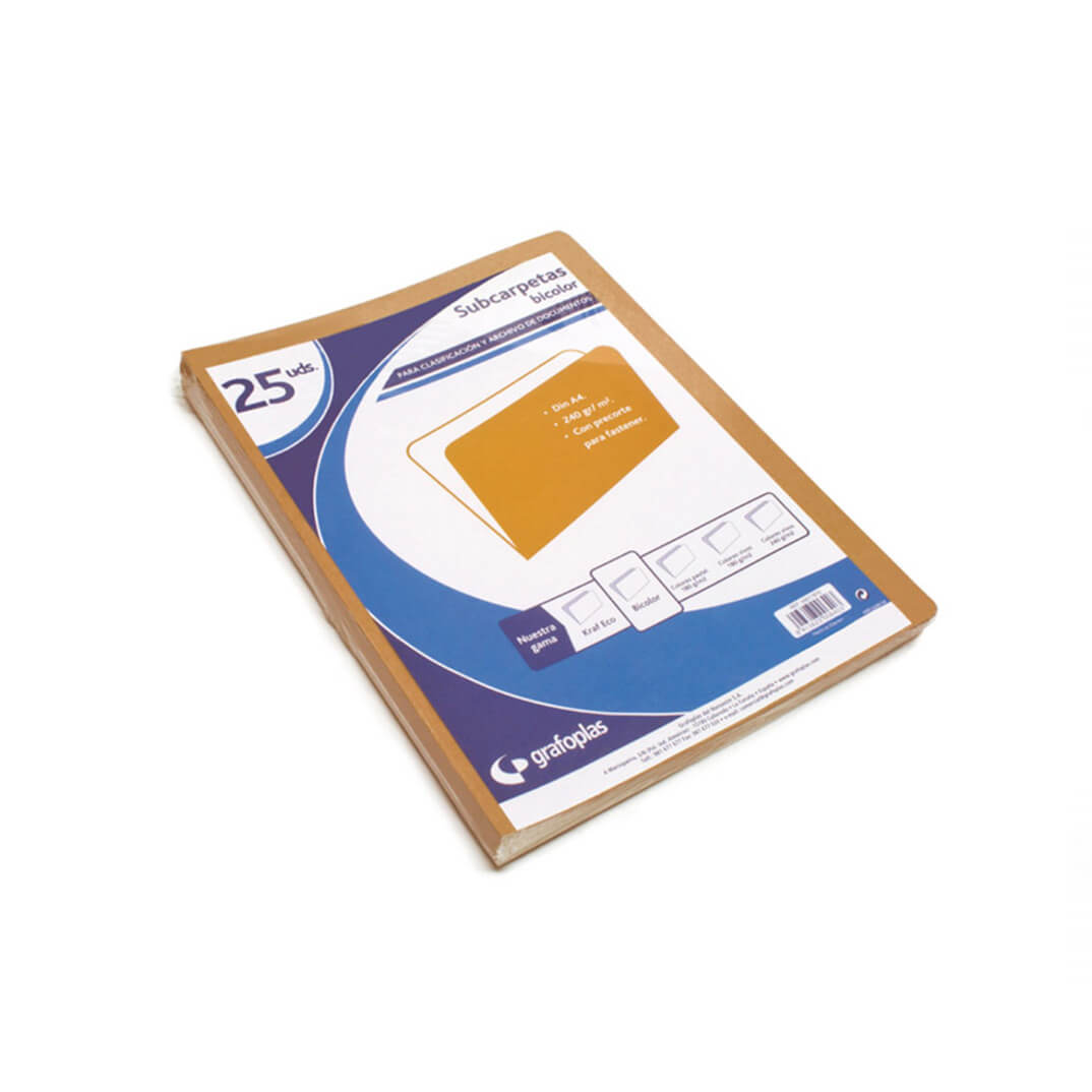 Pack 10 subcarpetas Folio 240g Grafoplas bicolor