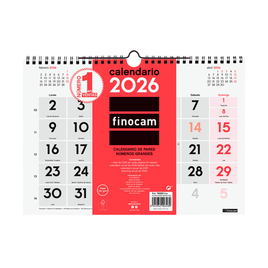 Calendari paret Cast números grans 300x210mm