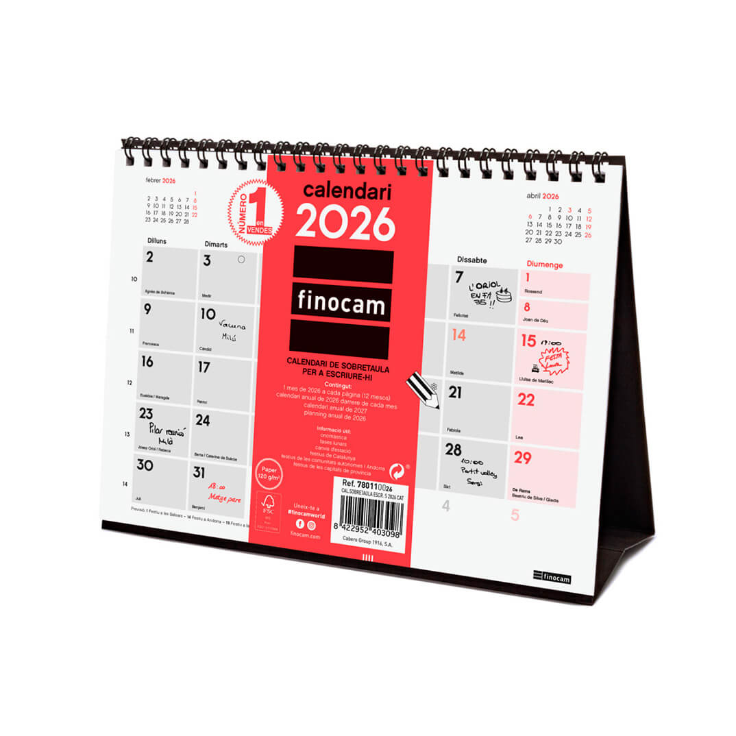 Calendari sobretaula Finocam 210x150mm Català
