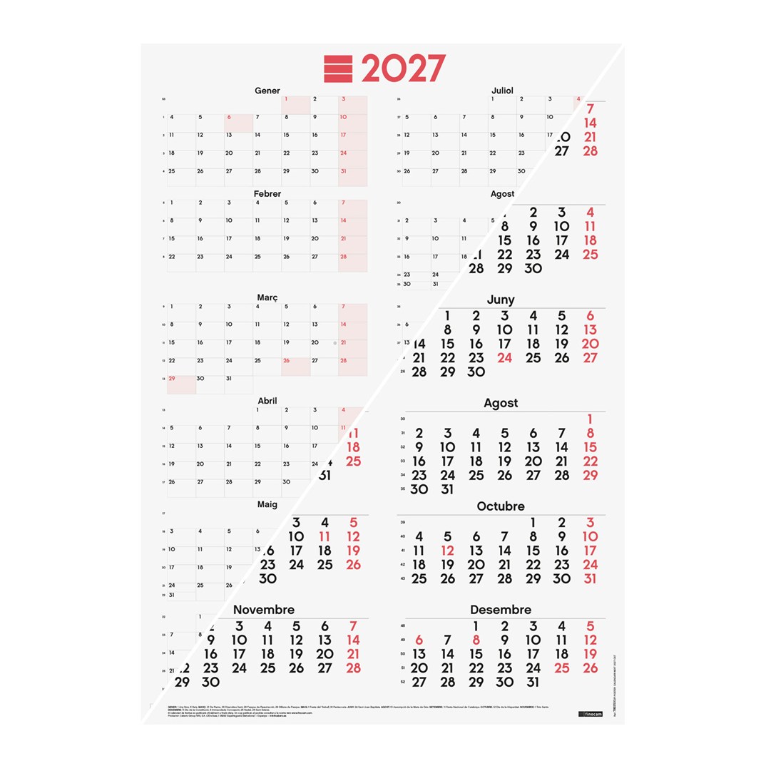 Calendario póster mixto 48,5x68 Catalán