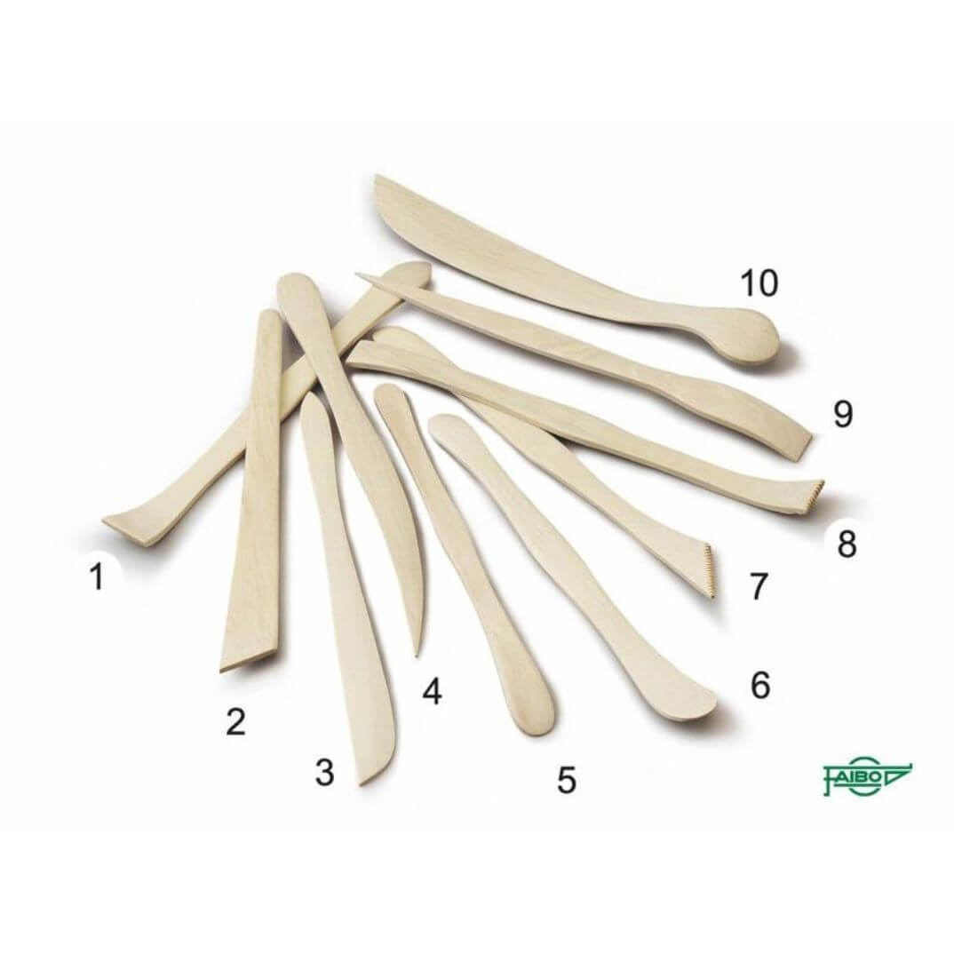 Accesorios madera de modelaje plastilina 10u