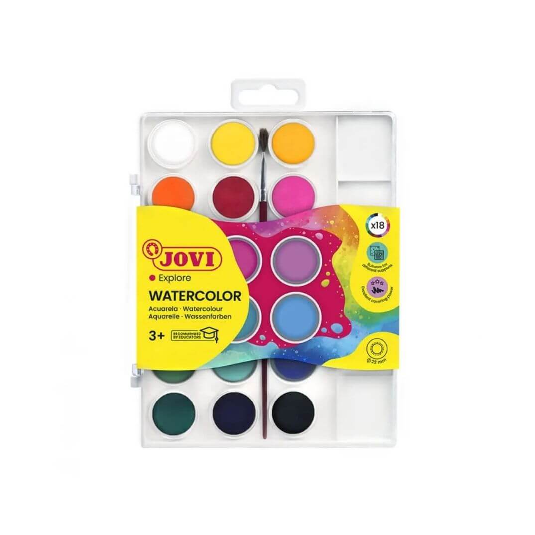 Acuarelas Jovi 22ml colores surtidos 18 pastillas