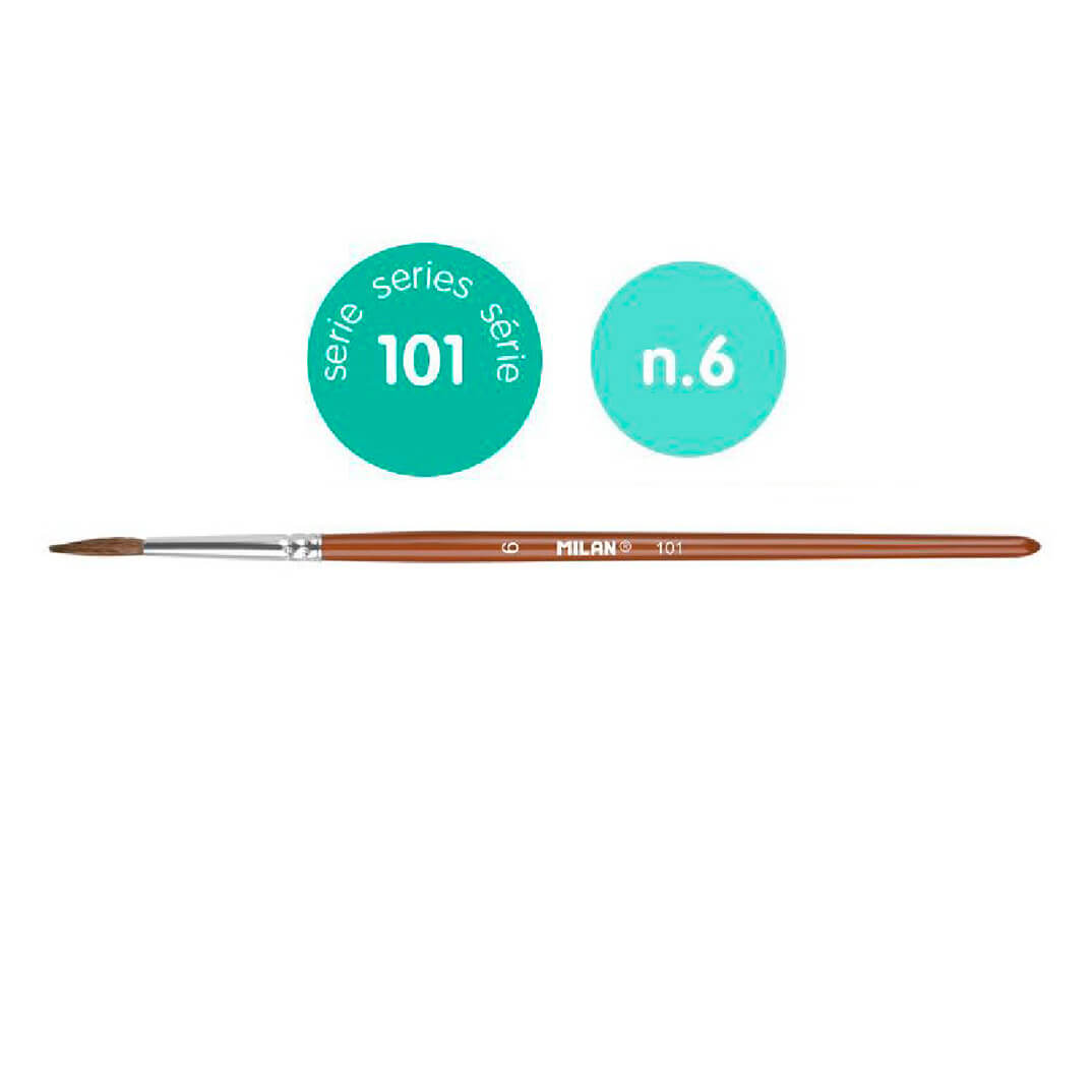 Pincel escolar Milan redondo serie 101 nº 6