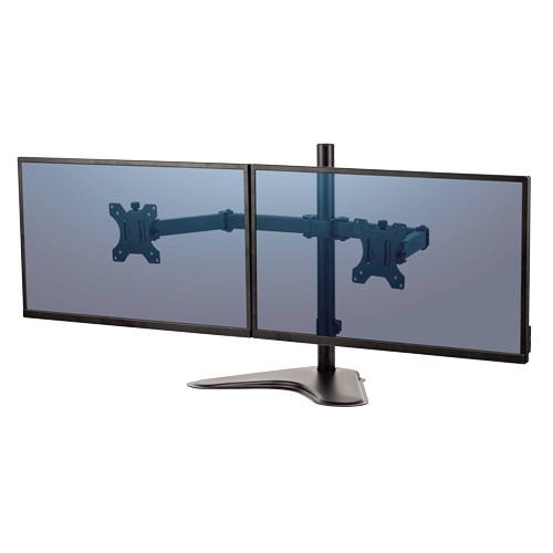 Suport amb peana per a monitor doble horitzontal