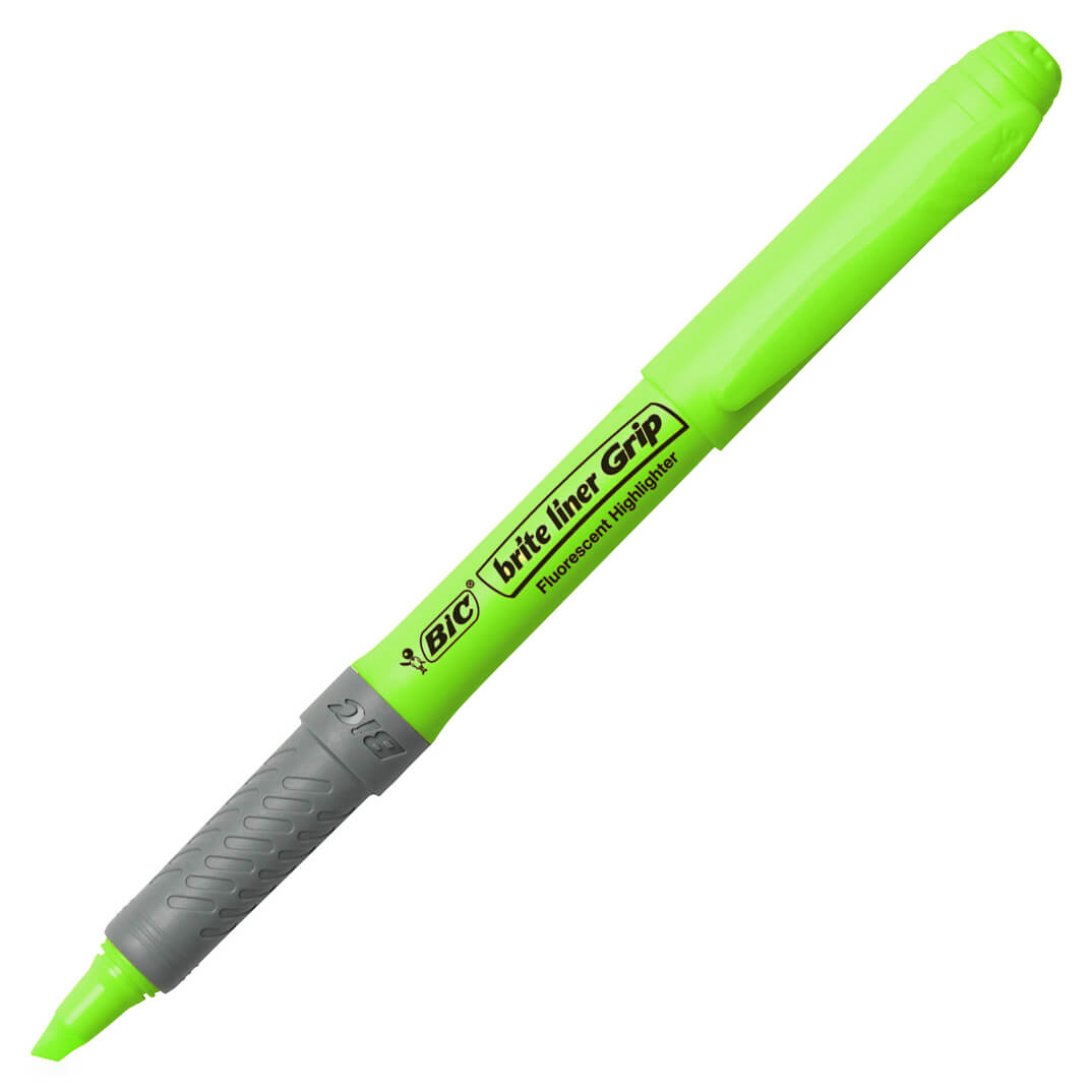 Rotulador Bic Briteliner Grip verde