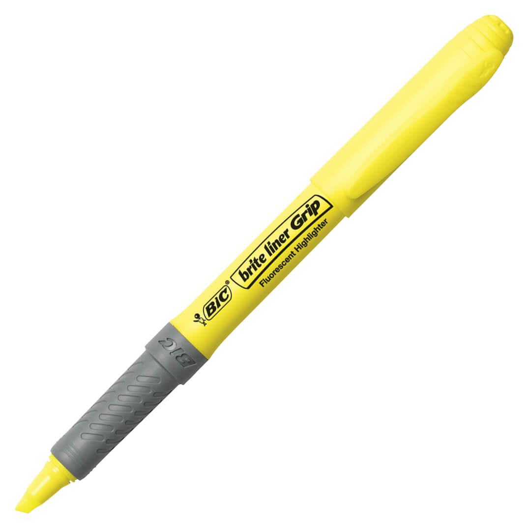 Rotulador Bic Briteliner Grip amarillo