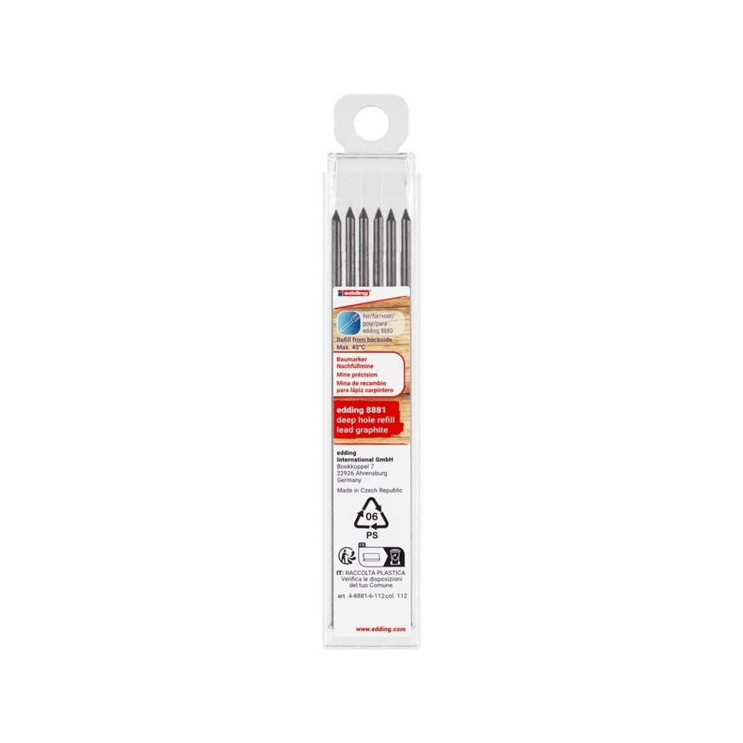 Estuche con 6 minas grafito 2,8mm