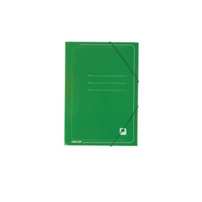 Carpeta de gomas y solapas de cartón verde