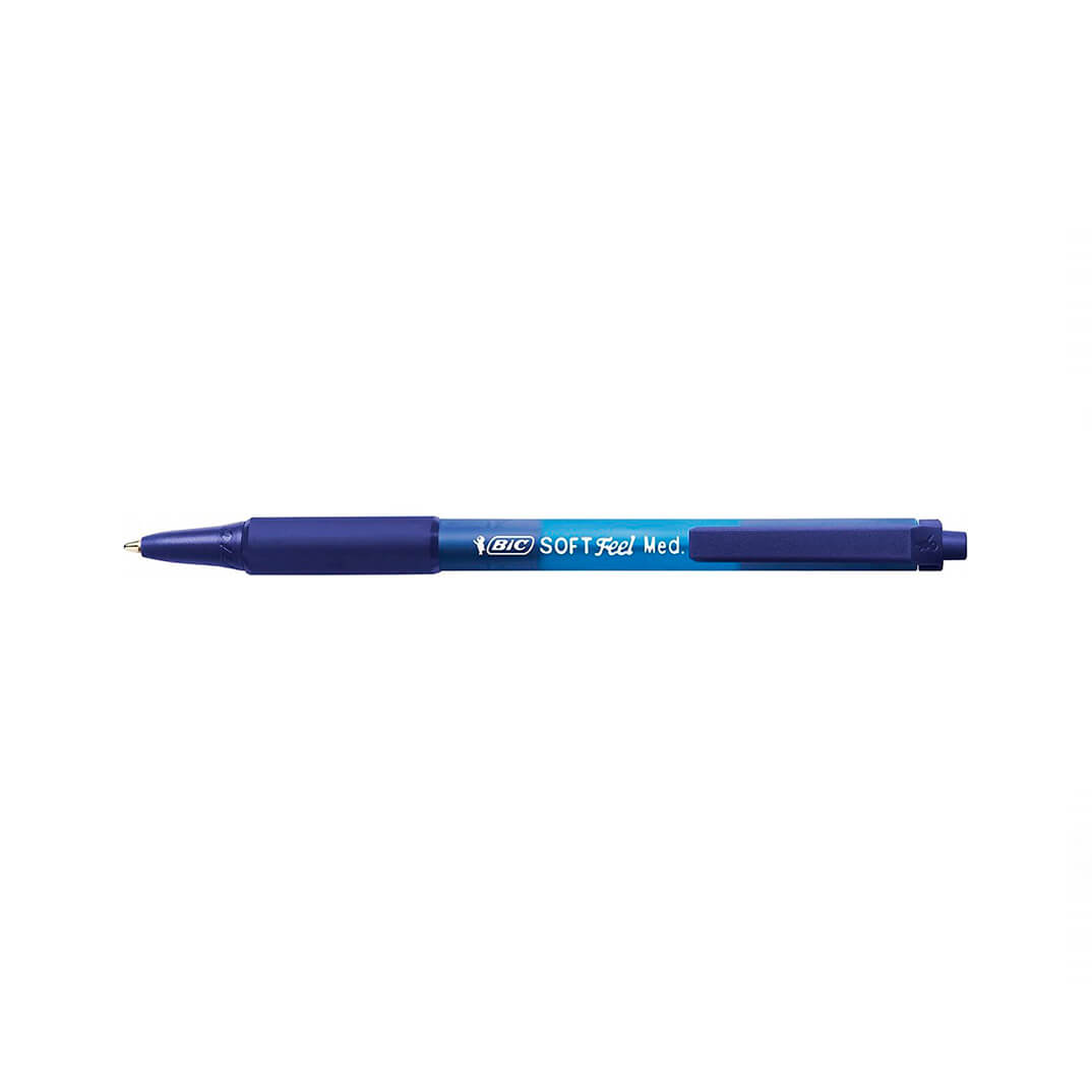 Bolígrafo Bic Soft Feel azul Retráctil Grip 1mm