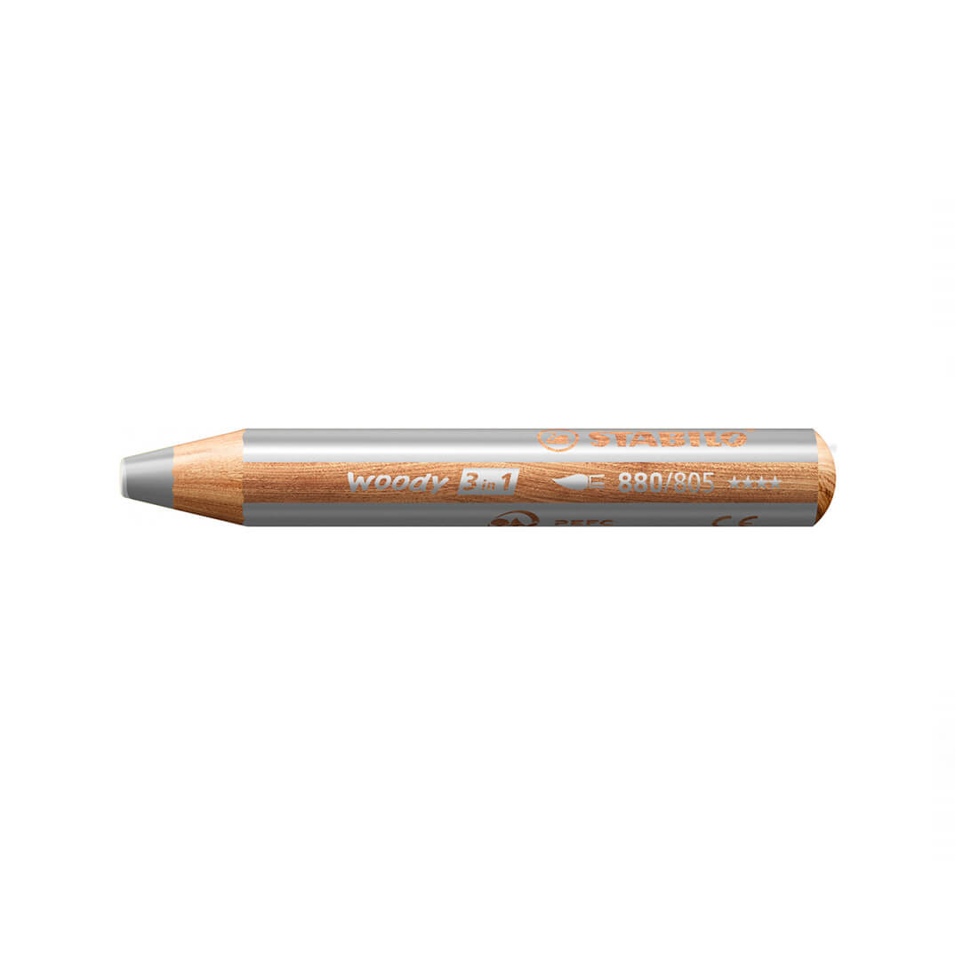 Lápiz Stabilo Woody 3 en 1 gris/plata