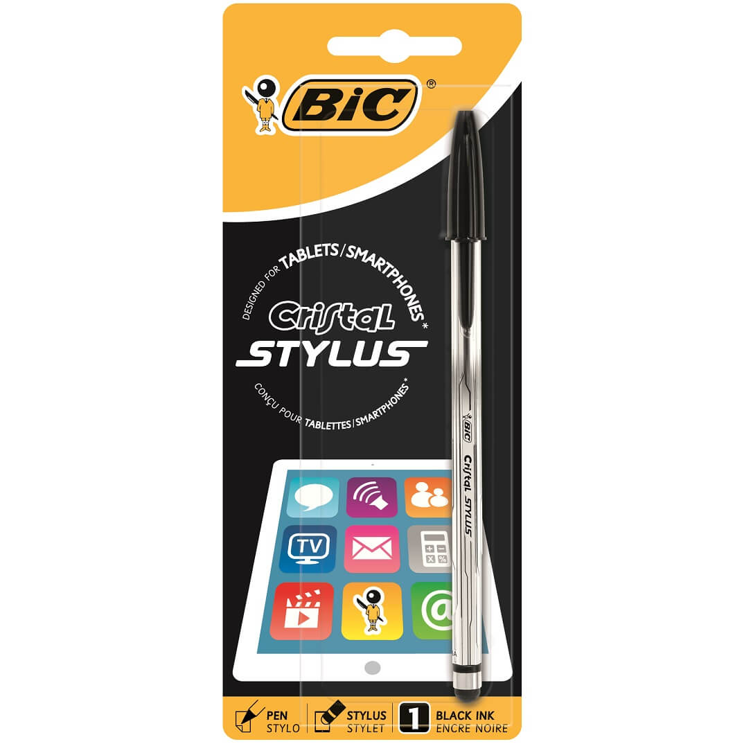 Bolígrafo Bic Cristal Stylus negro