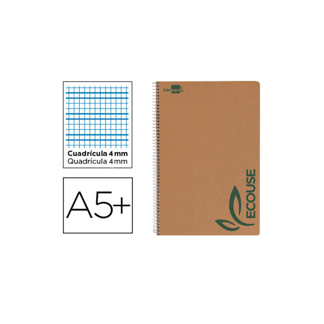 Cuaderno A5 C4 espiral Ecouse reciclado