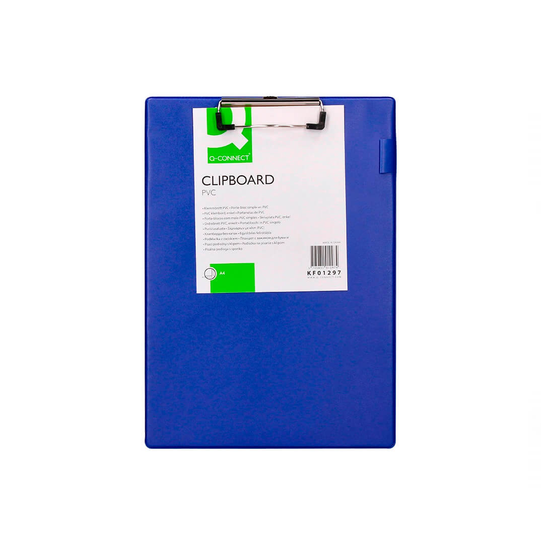 Portabloc de plàstic blau pinça metàl·lica